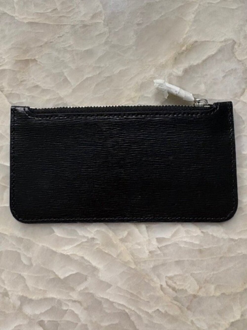 Lauren Ralph Lauren Zip Coin Wallet Purse Pouch Black Cow Leather 6"W x 3"H NWOT - Picture 4 of 9